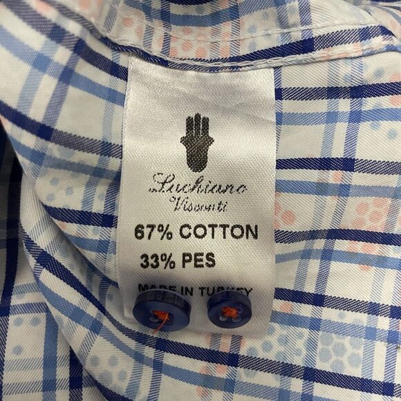 Visconti Black Men's XL Multicolor Contrast Cuff Long Sleeve Button-Front Shirt - Picture 7 of 7